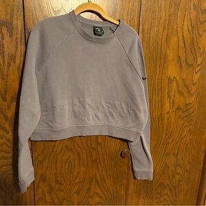 Nike Gray Cropped Hoodie Relaxed Fit
